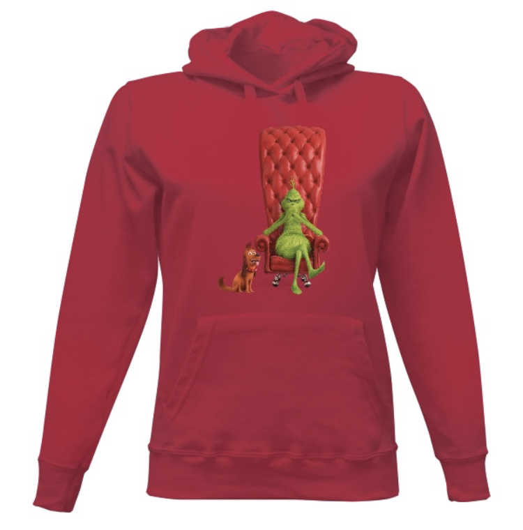 Dámská mikina s kapucí s potiskem Grinch 2